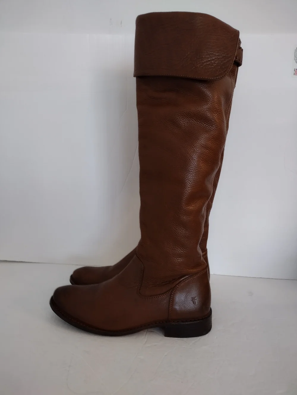 Frye Shirley Over The Knees Boots Size 7.5 Brown Leather Thigh High Fold Over - Picture 12 of 16